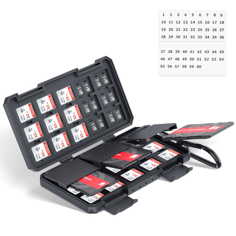 Kiorafoto Memory Card Case Carrier with 3 Individual Slim Credit Card Size Memory Card Holder for 36 SD SDXC SDHC & 74 TF MSD Cards,Water-Resistant Micro SD Card Organizer Achieve Easy Daily Carry & Storage - Image 1