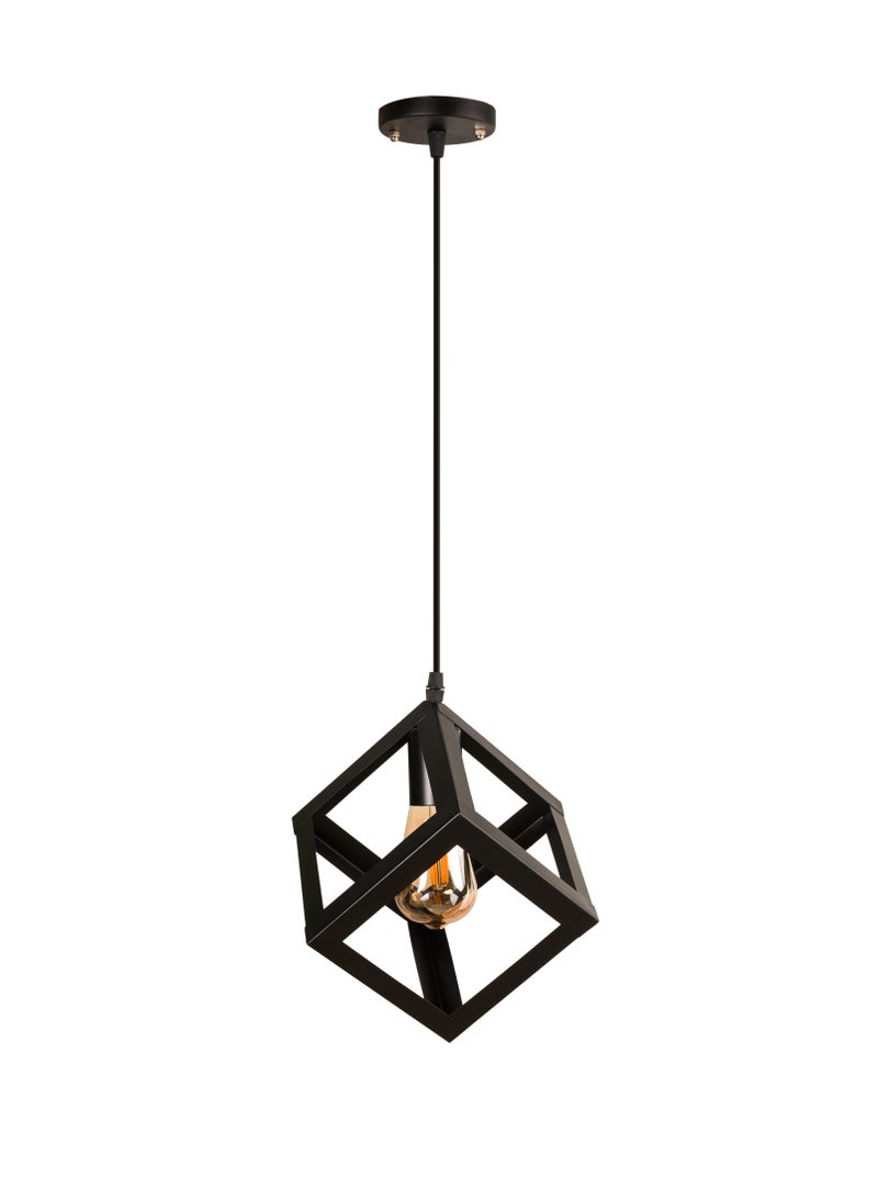 El Rawda Lighting A Modern, Uniquely Shaped Single Pendant Suitable For All Uses. | modern decorative LED E27 pendant light ceiling lamp hanging | suitable for any room | Color: Black | Size: 70x22x22 cm