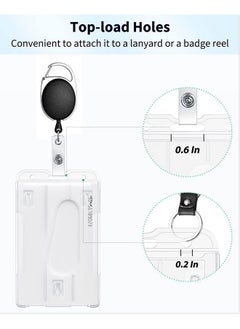 مجموعة من 2 حامل شارة عمودي مكون من بطاقتين مع فتحة للإبهام، حافظة شفافة صلبة من الكمبيوتر الشخصي لحماية المكتب والمدرسة وبطاقات الائتمان ورخص القيادة والتصاريح - pzsku/ZDDD91EAB0D26B1EC5FAEZ/45/_/1735214612/22a88239-777d-4491-8704-985032e05ca3