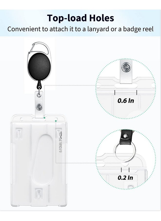 Pawfly 2 Pack Vertical 2-Card Badge Holder With Thumb Slot Hard Transparent Pc Case Protector For Office School Ids Credit Cards Driver’S Licenses And Passes  - Image 4