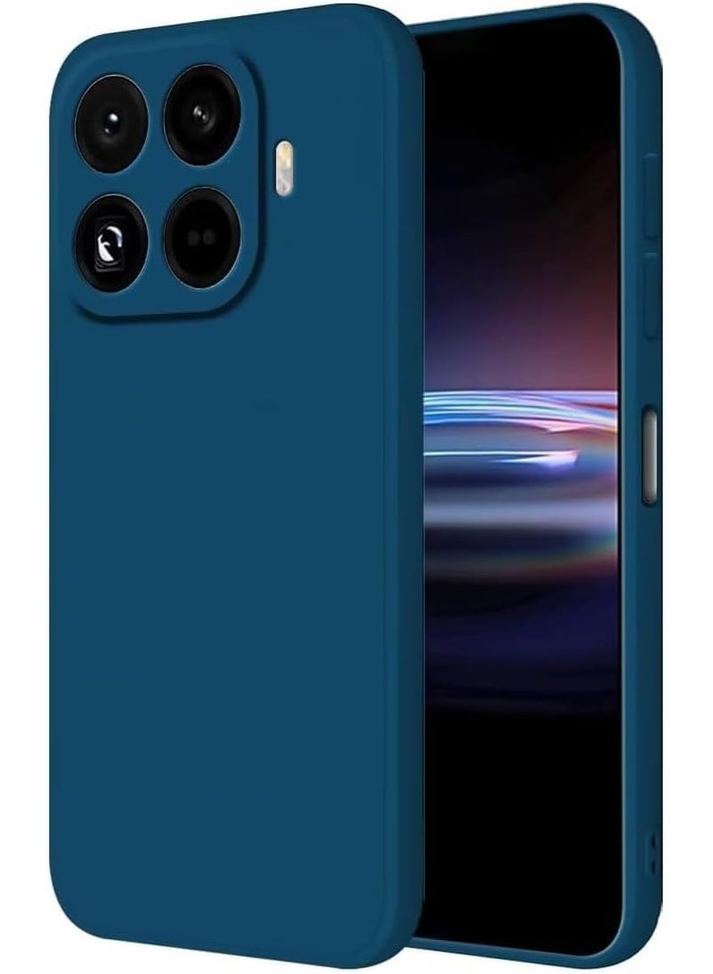 Muzz Liquid Silicon Case Compatible with mi 15T Pro  Shock-Proof Soft Gel Rubber Matte Finish Cover Camera Protection Case for Xiaomi 15T Pro Blue