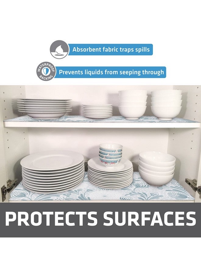 Drymate Premium Luxury Shelf & Drawer Liner, Thick Cushioned Fabric, Non-Adhesive, Absorbent, Waterproof, Slip-Resistant, Liners for Kitchen Cabinets, Cupboards (USA Made)(12”x59”)(2-Pack)(Light Blue) - Image 2