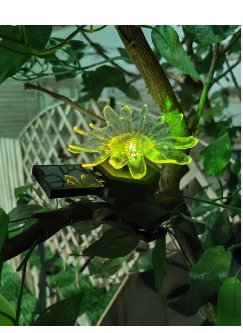 Campus Interiors Solar Flower Lights Outdoor Waterproof Decorative LED Solar Powered Stake Lights Lights for Patio Pathway Courtyard Garden Lawn (Flower Green)