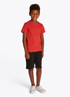 TOMMY HILFIGER Boys' Contrast Crew Neck T-Shirt - Cotton, Red  - Image 5