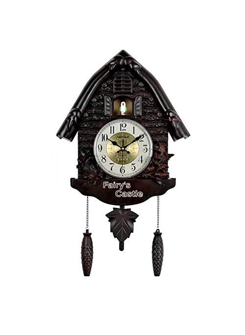 Three Secondz Three Secondz Cuckoo Fixed Door Does not Open or Close Decorative Wall Clock for Home Choco Brown 60 cm x 15 cm x 36 cm  - Image 1