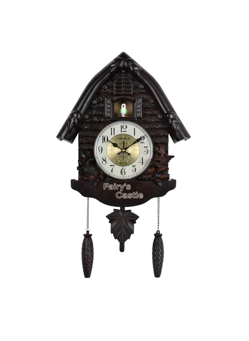 Three Secondz Three Secondz Cuckoo Fixed Door Does not Open or Close Decorative Wall Clock for Home Choco Brown 60 cm x 15 cm x 36 cm  - Image 5