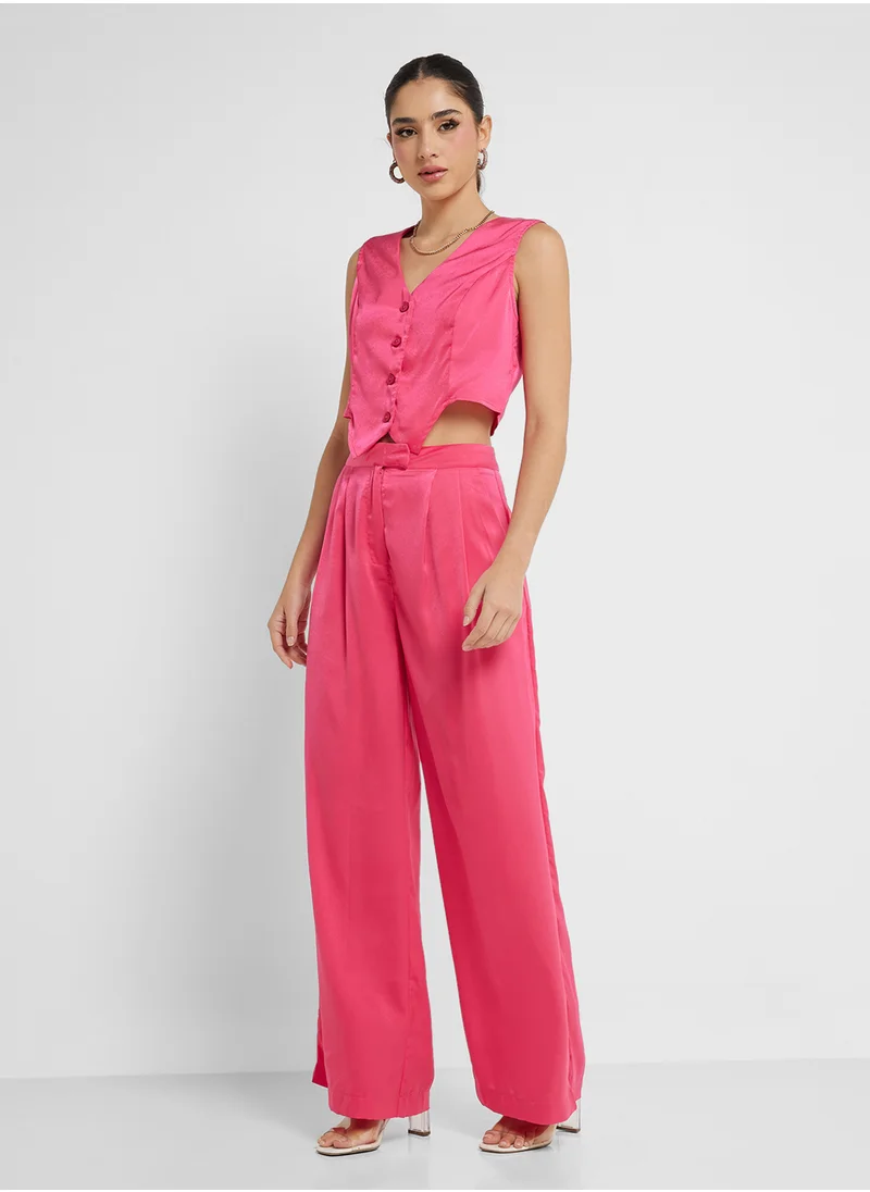 Ginger Cotton Waistcoat Vest & Relaxed Pant Coord Set