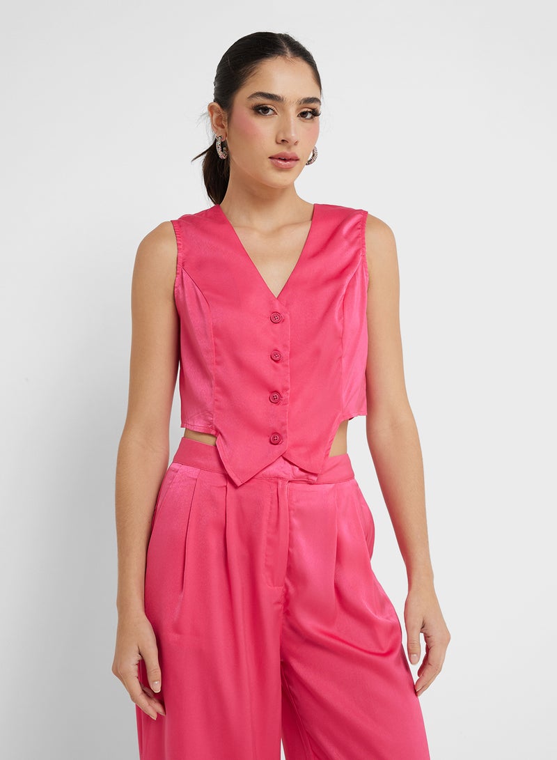 Ginger Cotton Waistcoat Vest & Relaxed Pant Coord Set - Image 3