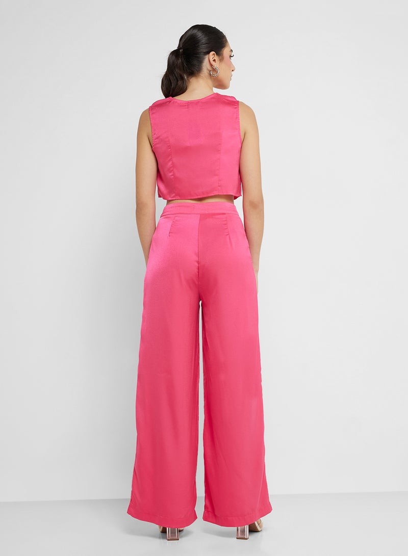 Ginger Cotton Waistcoat Vest & Relaxed Pant Coord Set - Image 2