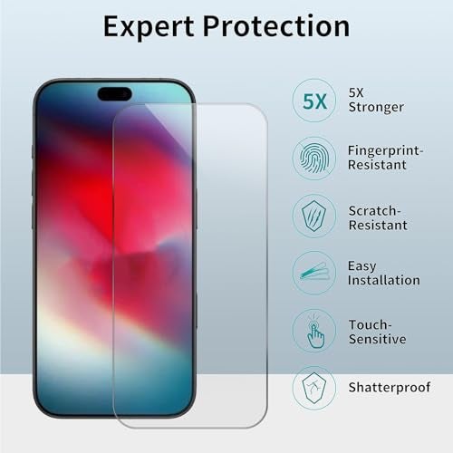 ImpactStrong 3-Pack Shatterproof Tempered Glass Screen Protector for iPhone 17 [Easy Installation Frame] [Bubble Free] [9H Hardness] [Full Coverage] Case Friendly, 6.3 Inch - Image 5