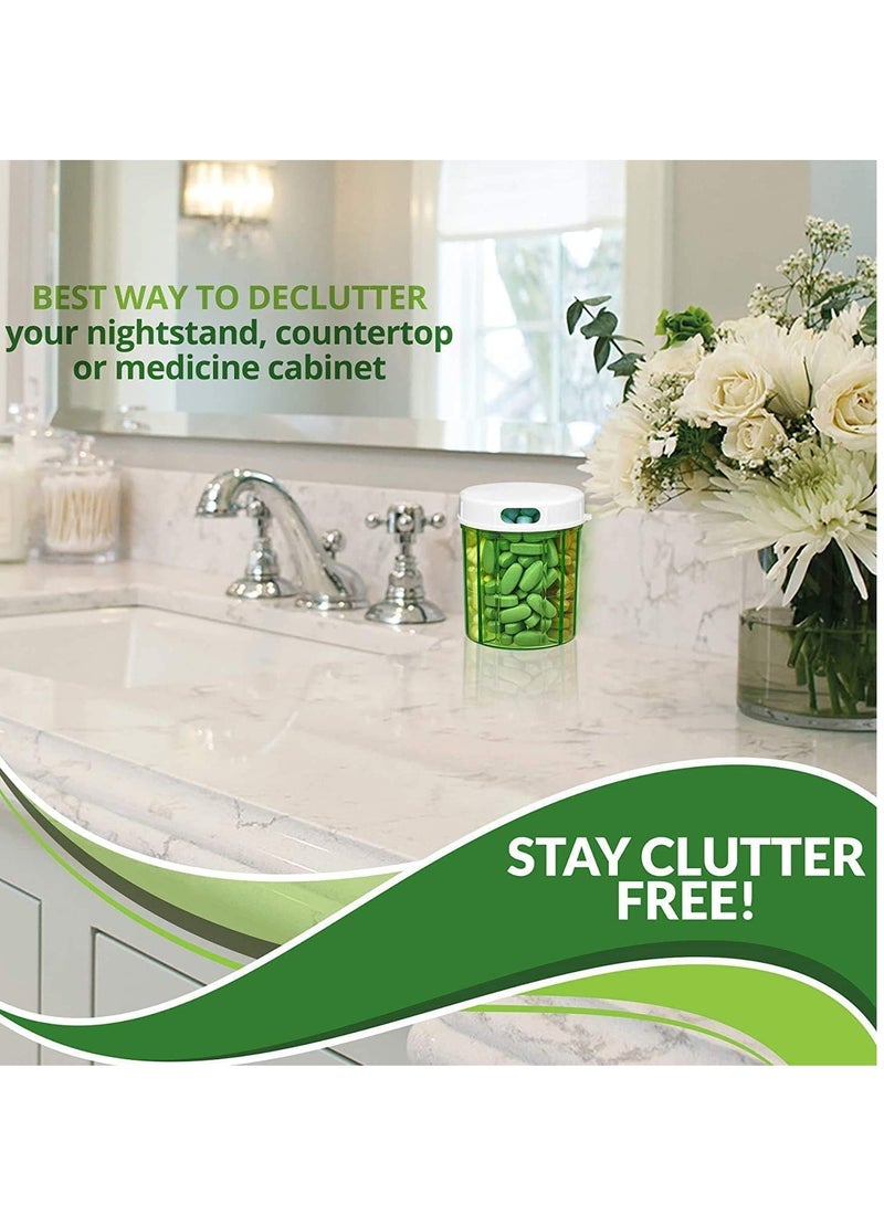 Excefore منظم حبوب - عبوة من 2 - صناديق حبوب مع 4 أقسام للأدوية والفيتامينات والمكملات الغذائية، علبة تذكير يومية للحبوب - Image 4