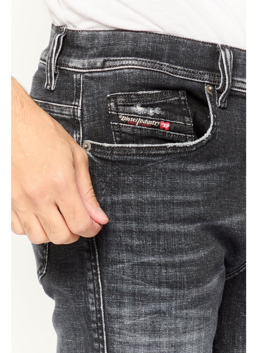 DIESEL - Men 1983 Skinny Fit Washed Stretchable Jeans, Washed Black - Image 1