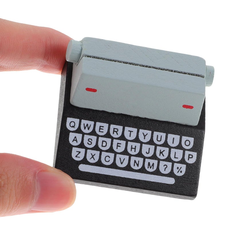 Vintage Mini Typewriter Memo Clips 2pcs With Wooden Base For Office Home Organization - Image 5