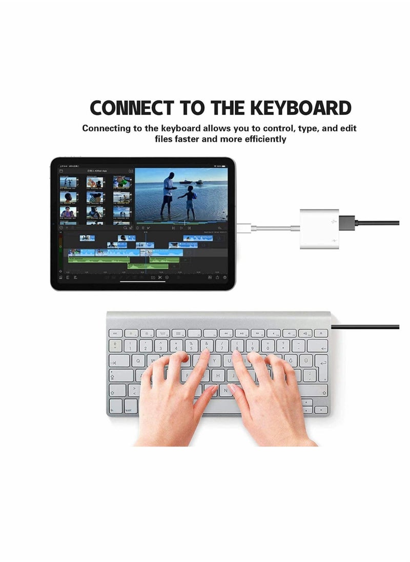 SYOSI - Suitable for Iphone/Ipad Usb Adapter, Otg Adapter, Usb Camera Adapter, Plug And Play, With Fast Charging Port, Compatible With Card Reader/Usb Flash Drive/Keyboard/Mouse - Image 1