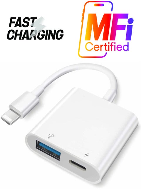 Suitable for Iphone/Ipad Usb Adapter, Otg Adapter, Usb Camera Adapter, Plug And Play, With Fast Charging Port, Compatible With Card Reader/Usb Flash Drive/Keyboard/Mouse