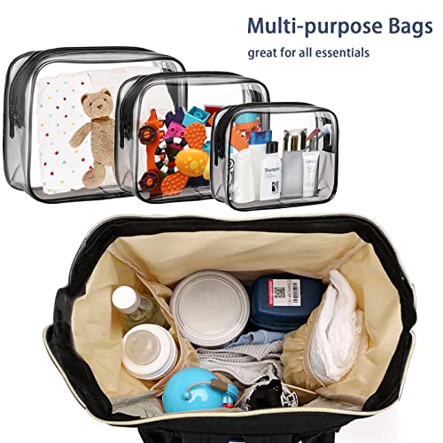 Timberer Diaper Bag with Organizing Pouches Nappy Bags Handbag Multifunction Diaper Bag for Baby Care Travel Backpack Large Capacity Black - Image 3