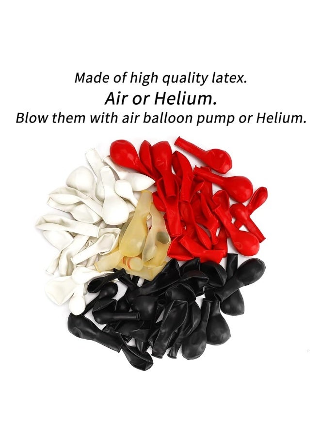 RUBFAC 133pcs Red Black White Balloons Garland Arch Kit, Red and Black White Balloons Arch with Confetti Balloons for Shower Birthday Graduation Racing Car Poker Card Decorations Supplies - Image 4
