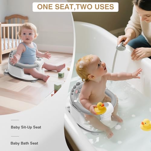 MoreFeel Baby Bath Seat for Babies 5 Months & Up - Non-Slip Bath Seat for Sitting Up, Soft Cushion & Compact Design, Toddler Bathtub Seat - Image 2