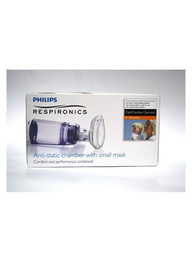 Philips Respironics OptiChamber Diamond Anti-Static Chamber With Small Mask