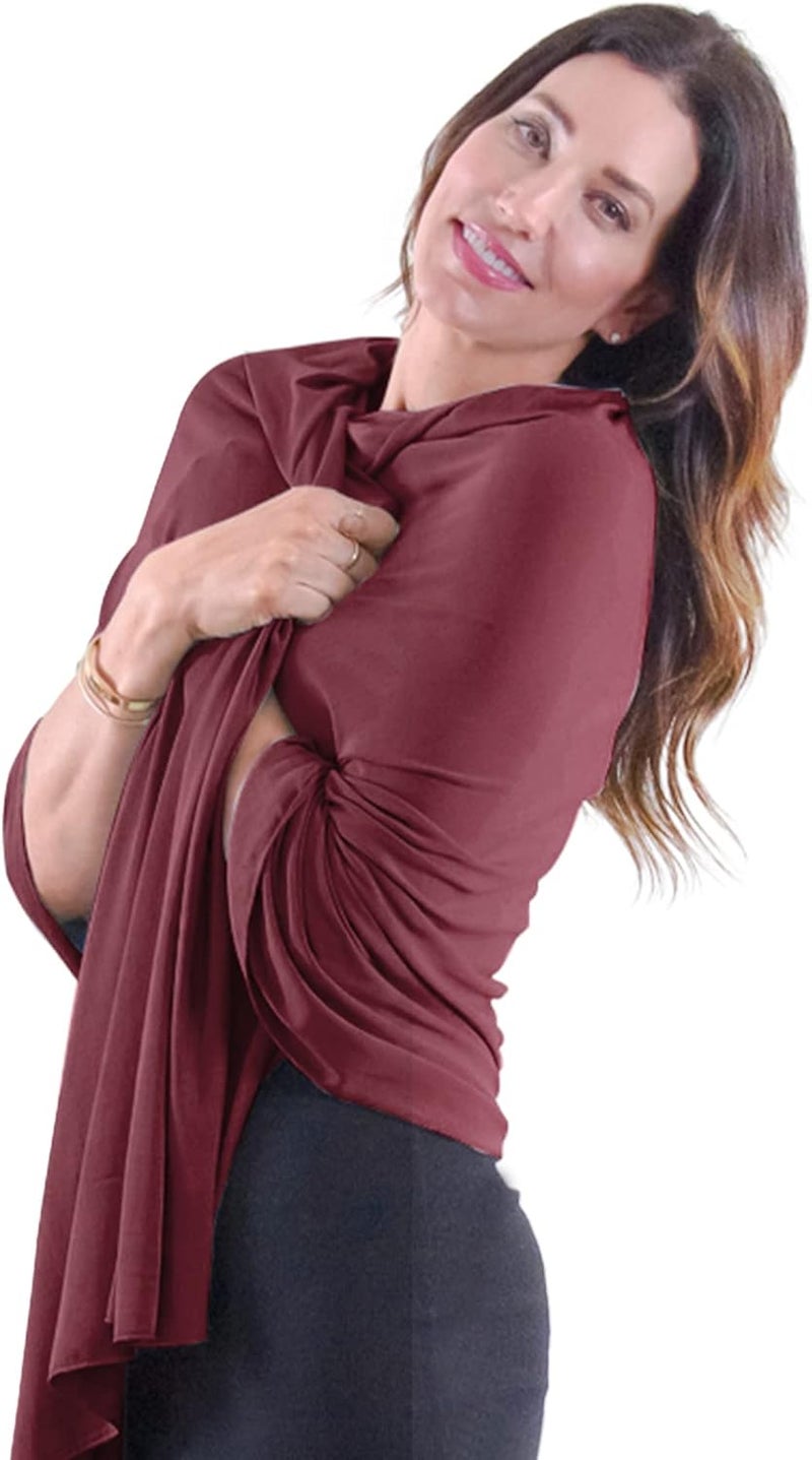 Happyluxe Travel Shawl Wraps for Women - 68x35in Wrap. Lightweight Pashmina, Airplane Travel Blanket Scarf. Made In USA - Image 1