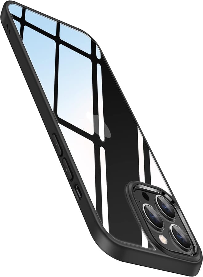 Amizee Compatible with iPhone 14 Pro Max Case Non-Yellowing Crystal Clear Back Protective Cover Slim Thin Phone Case for iPhone 14 Pro Max (Black)