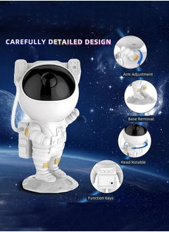 Oasisgalore Astronaut Light Projector Galaxy Projector for Bedroom Star Projector with Moon Lamp Night Light for Kids Room Decor Party and Gift  - Image 3