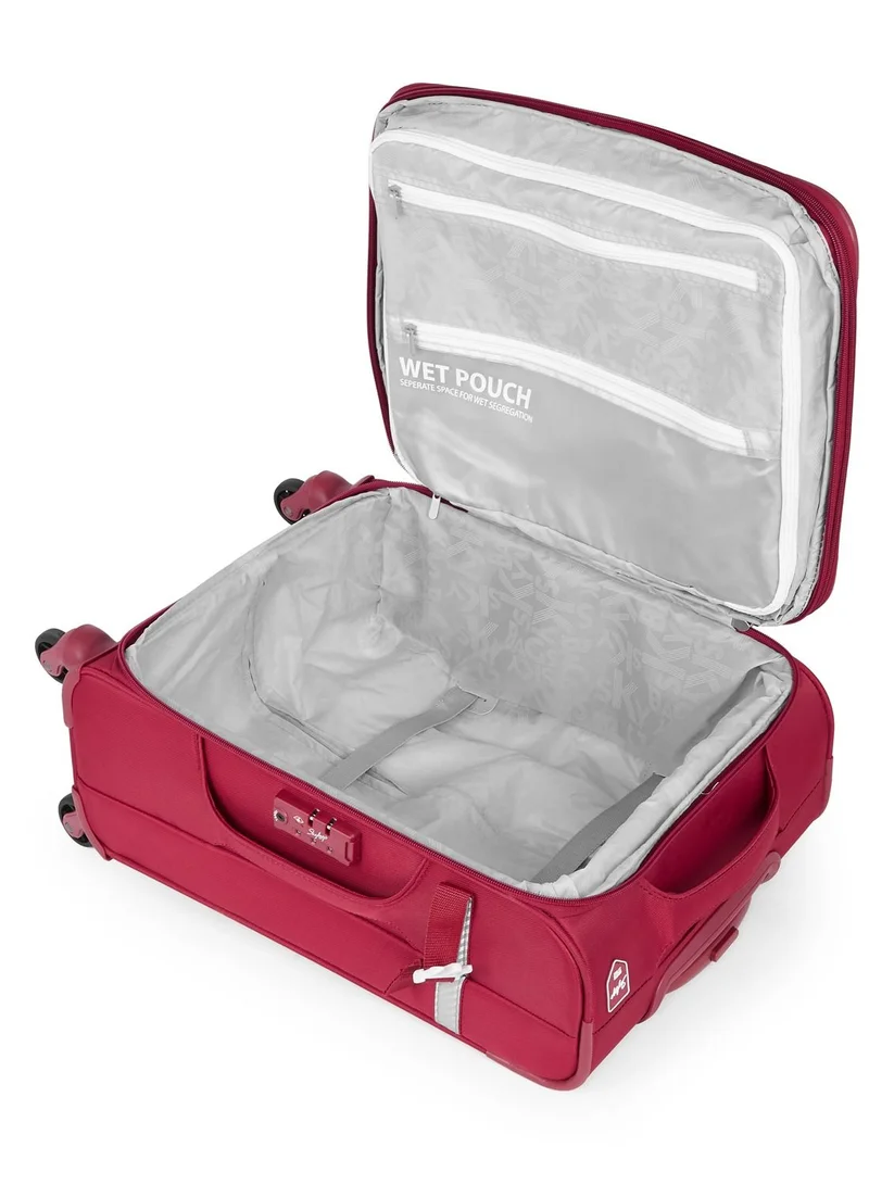 سكاي باجز 4 WHEELS SKYBAGS SNAZZY CARMINE RED SOFTSIDE LARGE TROLLEY BAG - SK STSNAH81CRD