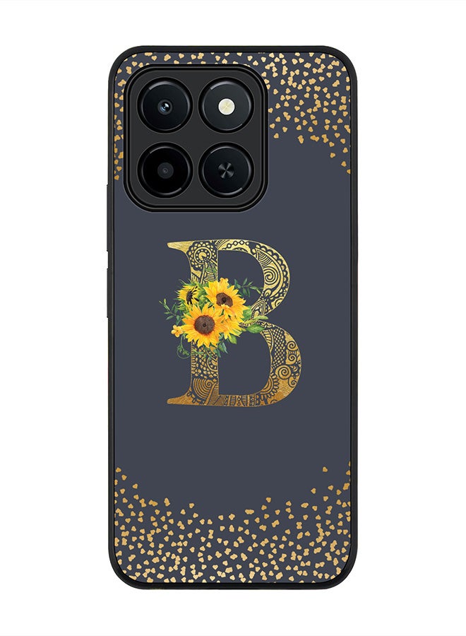 Stylizedd For Honor X6c Case,Slim fit Camera Protection, Shockproof Thin Phone cover  - Custom Floral Monogram - B  (Grey )