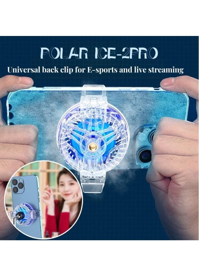 Loquat Phone and Pad Cooler RGB Phone Cooling Fan with Semi Conductor Cooling Chip Ultra Silent Universal Cellphone Tablets Radiator for Tiktok Live Streaming Mobile Gaming Shoot Video White