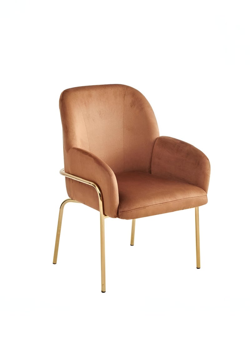UNIKSAR Luxurious Velvet Accent Chair with Gold-Plated Stainless Steel Base - Modern Lounge/Reception Seating - Image 2