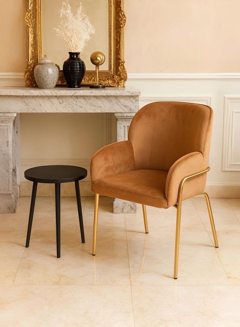 UNIKSAR Luxurious Velvet Accent Chair with Gold-Plated Stainless Steel Base - Modern Lounge/Reception Seating - Image 1