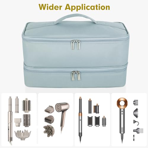 GENCAM Double-Layer Carrying Case for Shark Flexstyle, Travel Case for Shark 430/440 Flex Style, Portable Storage Bag for Shark Flexstyle/Dyson Airwrap Styler and Attachments (Gray) - Image 5