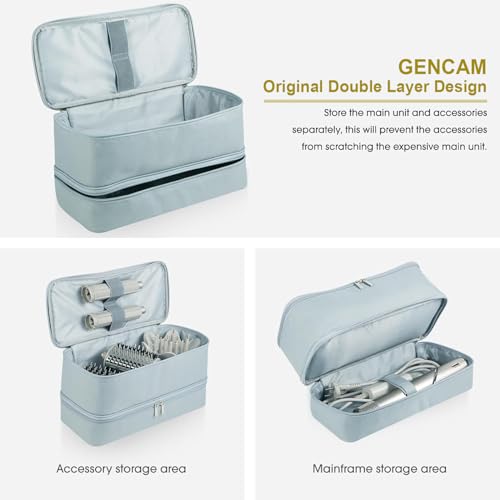 GENCAM Double-Layer Carrying Case for Shark Flexstyle, Travel Case for Shark 430/440 Flex Style, Portable Storage Bag for Shark Flexstyle/Dyson Airwrap Styler and Attachments (Gray) - Image 2