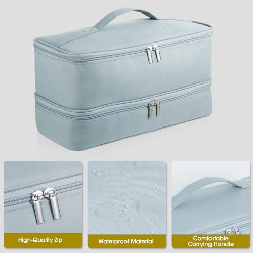 GENCAM Double-Layer Carrying Case for Shark Flexstyle, Travel Case for Shark 430/440 Flex Style, Portable Storage Bag for Shark Flexstyle/Dyson Airwrap Styler and Attachments (Gray) - Image 4