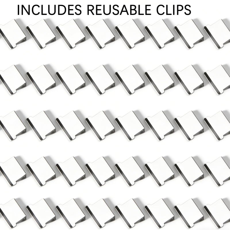 Portable Binder Clip Stapler with 100 Reusable Clips Mini Handheld Office Stapler - Image 3