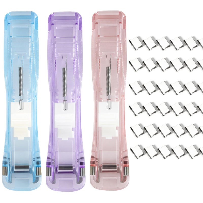 Portable Binder Clip Stapler with 100 Reusable Clips Mini Handheld Office Stapler - Image 2