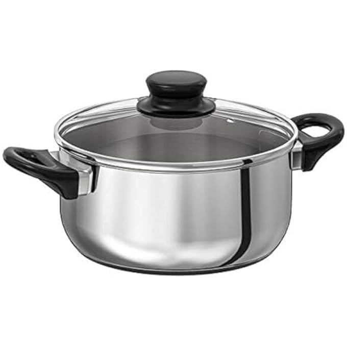 JQM Annons Pot With Lid Glass Stainless Steel 28 L
