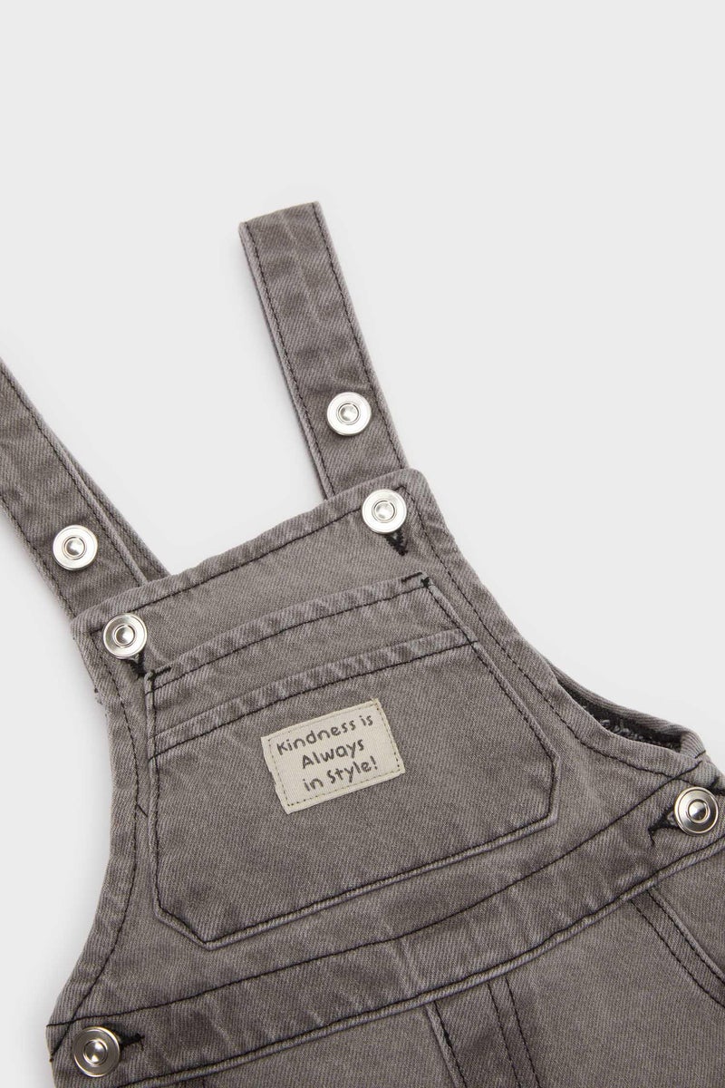 DeFacto Grey BabyBoy Regular Fit Denim Jumpsuit Casual - Image 2
