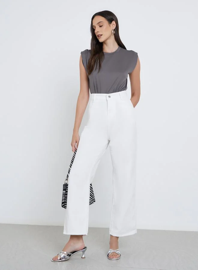 Styli Styli High Rise Wide Leg Jeans