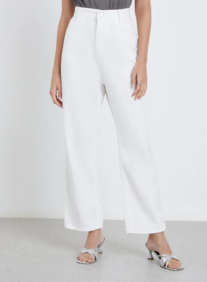 Styli Styli High Rise Wide Leg Jeans