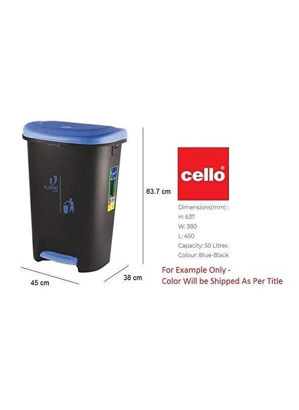 Cello Cello Plastic Pedal StepOn Garbage Dustbin 50 Ltr Yellow Yellow Combo  - Image 3