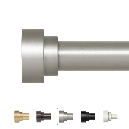 HEI! DEAR Silver Curtain Rods 72 to 144 Inch(6-12FT),1 Inch Long Curtain Rod,Adjustable Heavy Duty Curtain Rods,Modern Decorative Drapery Rods,Telescoping Window Single Curtains Rods 36-150",Silver - Image 1