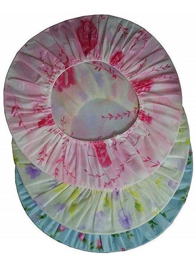CHEM-AB ENTEREPIRSE Set Of 3Pc Reusable Printed Shower Cap With Elastic Band For Home Use Salons Spa Hair Treatment Beauty Parlours For Both Men And Women Bathing Accessorymulti Color - Image 3