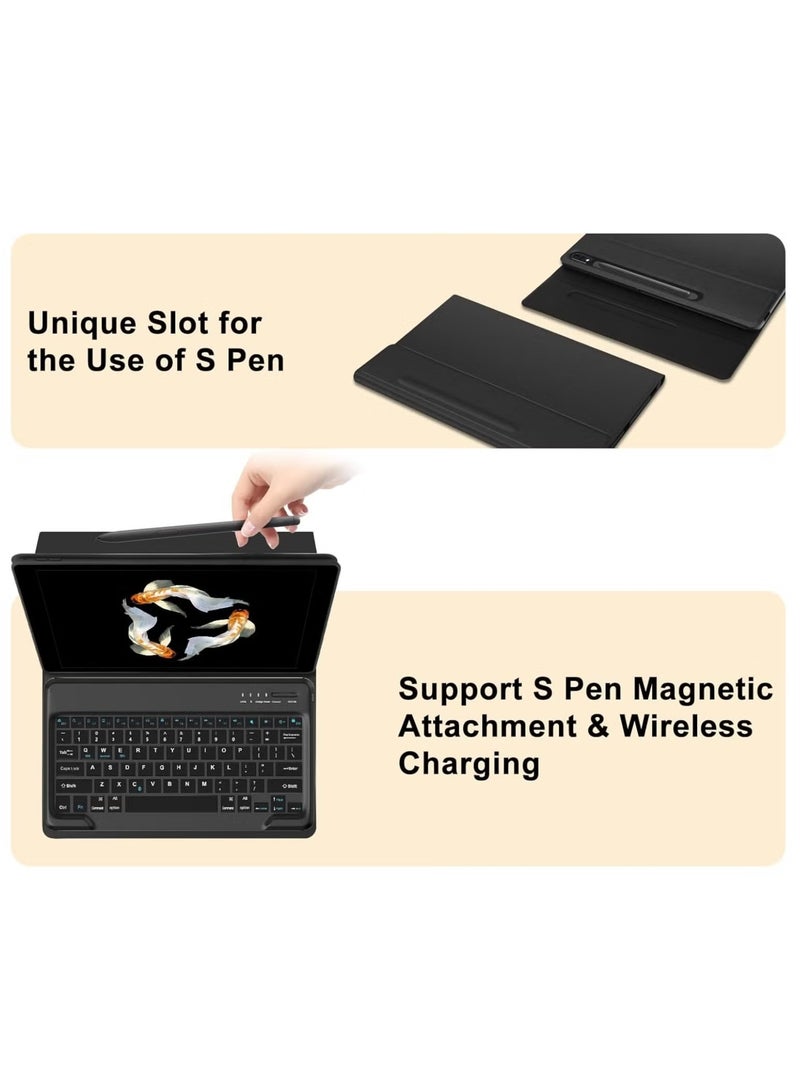 ELTRAZONE 2022 Samsung Galaxy Tab S9 Ultra / S8 Ultra Keyboard Protective Case | 14.6-Inch Slim Smart Cover with S Pen Holder | Multi-Function Bluetooth Keyboard for Galaxy Tab S9 Ultra | Stylish & Durable Black Protective Case - Image 4