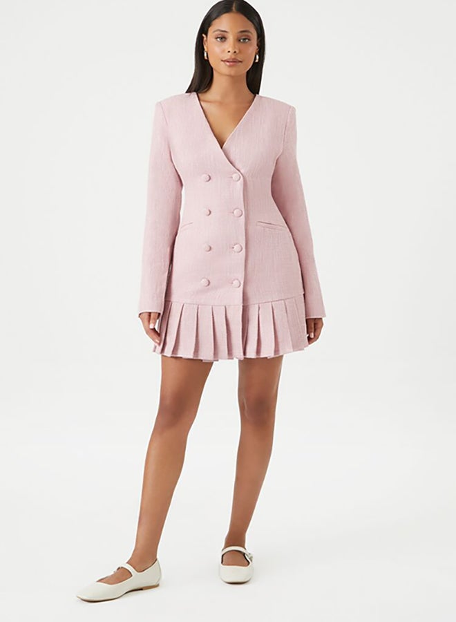 FOREVER 21 Pleated Tweed Blazer Mini Dress - Image 4