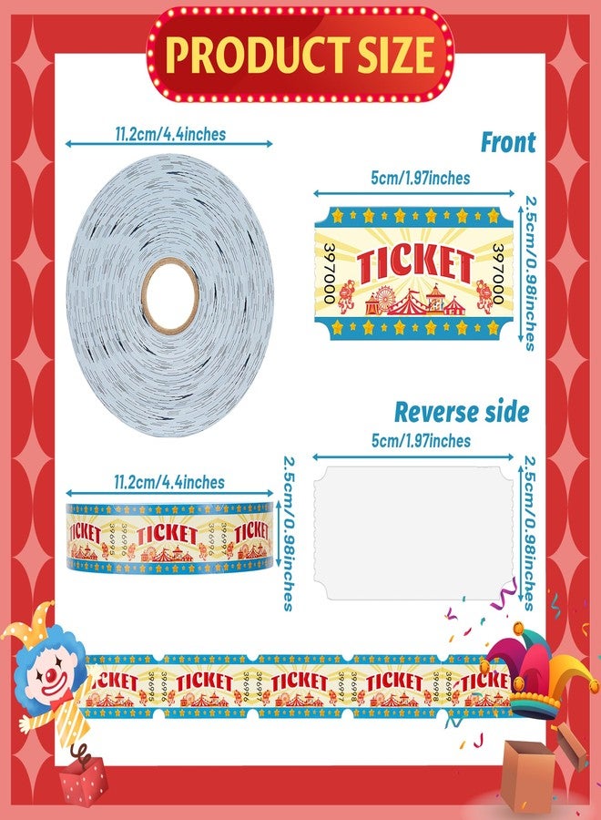 Amviner Carnival Tickets Single Roll Raffle Tickets for Events, Classroom or School Carnivals, Family Games, Door Prizes (1000 Pcs) - Image 2