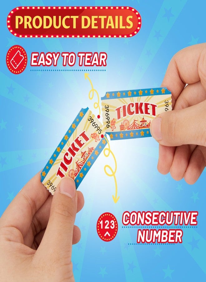 Amviner Carnival Tickets Single Roll Raffle Tickets for Events, Classroom or School Carnivals, Family Games, Door Prizes (1000 Pcs) - Image 4