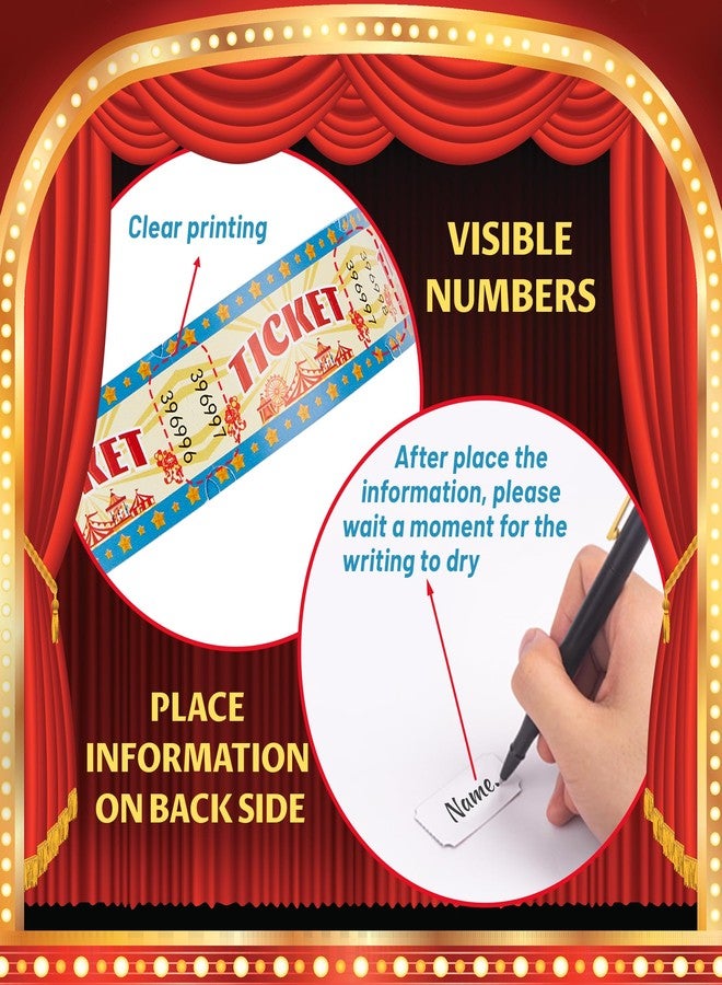 Amviner Carnival Tickets Single Roll Raffle Tickets for Events, Classroom or School Carnivals, Family Games, Door Prizes (1000 Pcs) - Image 3