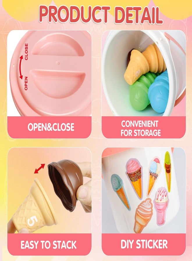 Fegalop Ice Cream Toy Counting and Color Sorting Set for Toddlers, Montessori Preschool Kindergarten Learning Activities Fine Motor Skill Toys, Number Math Games Learning Toy Gifts for Kids Boys Girls Age 3-5 - Image 5
