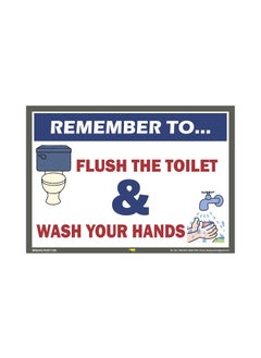 Mr. SAFE Mr Safe Remember to Flush the Toilet Wash your Hands Poster in PVC Sticker A5 6 inch X 8 inch  - Image 1